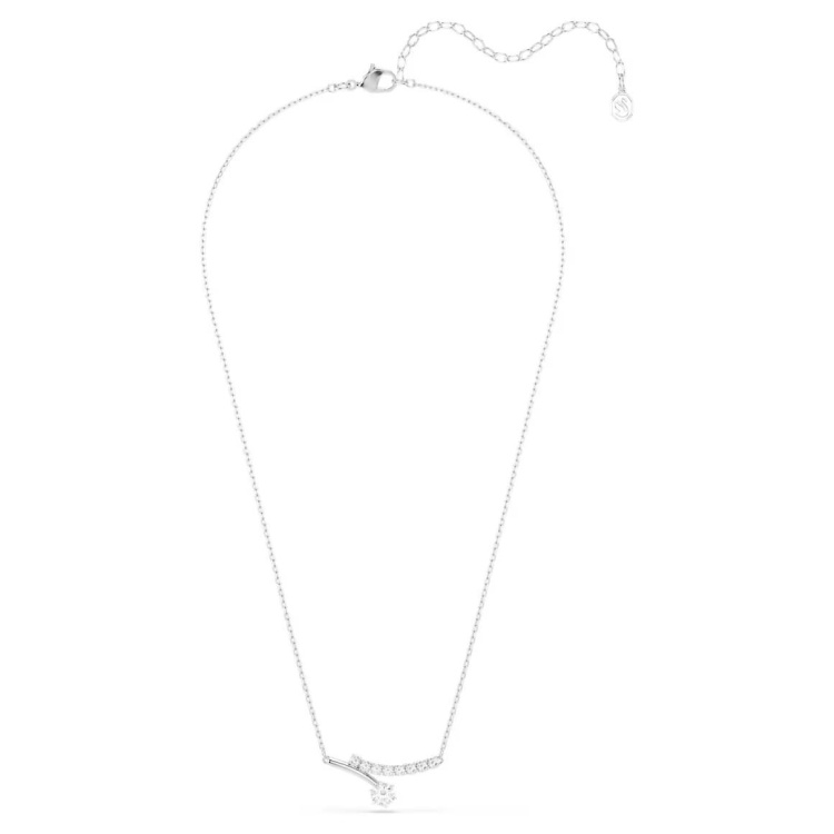 Matrix necklace Round cut, White, Rhodium plated